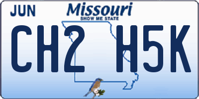 MO license plate CH2H5K