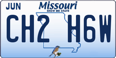 MO license plate CH2H6W