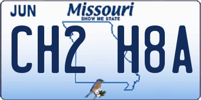 MO license plate CH2H8A