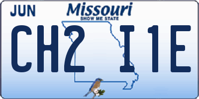 MO license plate CH2I1E