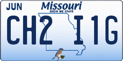 MO license plate CH2I1G