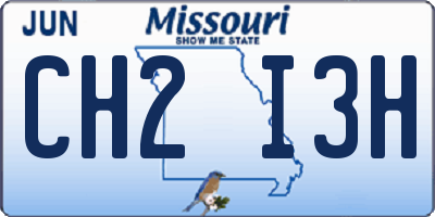MO license plate CH2I3H