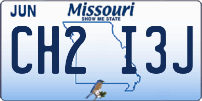 MO license plate CH2I3J