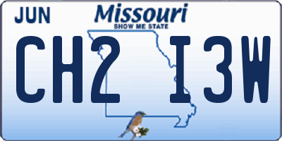 MO license plate CH2I3W