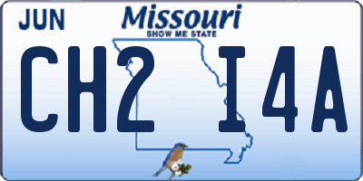 MO license plate CH2I4A