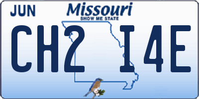 MO license plate CH2I4E