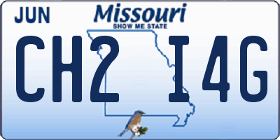 MO license plate CH2I4G