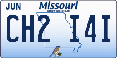 MO license plate CH2I4I