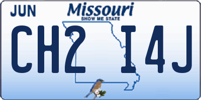 MO license plate CH2I4J