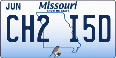 MO license plate CH2I5D