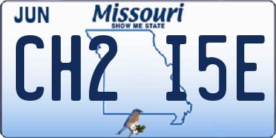 MO license plate CH2I5E