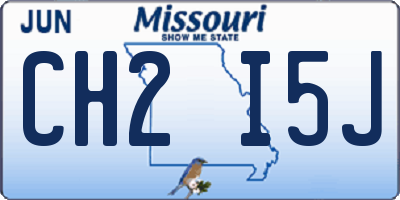 MO license plate CH2I5J