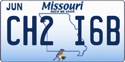 MO license plate CH2I6B