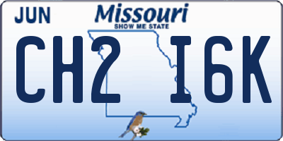 MO license plate CH2I6K