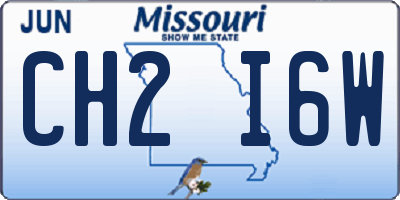 MO license plate CH2I6W