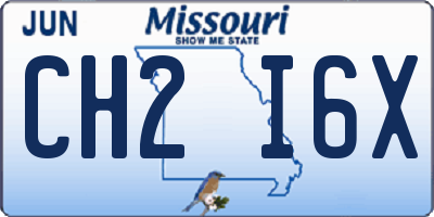 MO license plate CH2I6X