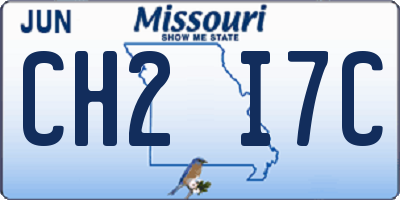 MO license plate CH2I7C