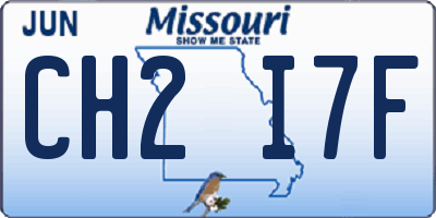 MO license plate CH2I7F