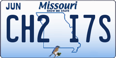 MO license plate CH2I7S