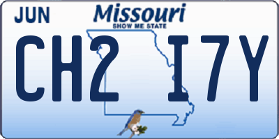 MO license plate CH2I7Y