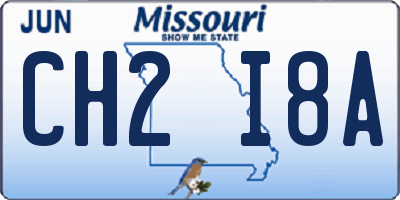 MO license plate CH2I8A
