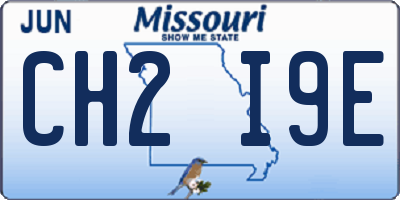 MO license plate CH2I9E