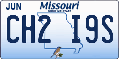 MO license plate CH2I9S