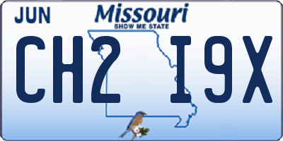 MO license plate CH2I9X