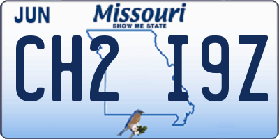 MO license plate CH2I9Z