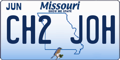 MO license plate CH2J0H