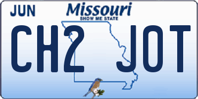 MO license plate CH2J0T