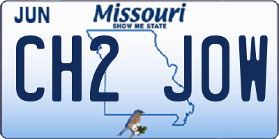 MO license plate CH2J0W