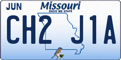 MO license plate CH2J1A