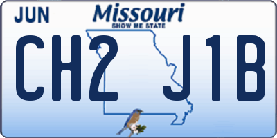 MO license plate CH2J1B