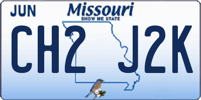 MO license plate CH2J2K