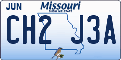 MO license plate CH2J3A