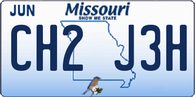 MO license plate CH2J3H