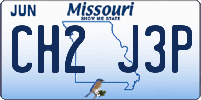 MO license plate CH2J3P
