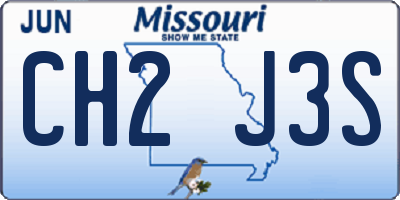 MO license plate CH2J3S