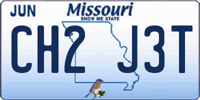 MO license plate CH2J3T
