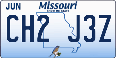 MO license plate CH2J3Z