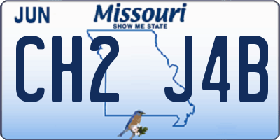 MO license plate CH2J4B