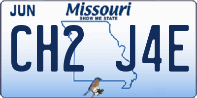 MO license plate CH2J4E