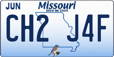 MO license plate CH2J4F