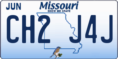 MO license plate CH2J4J