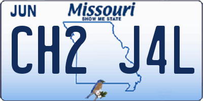 MO license plate CH2J4L
