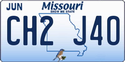 MO license plate CH2J4O