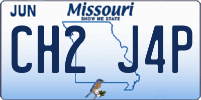 MO license plate CH2J4P