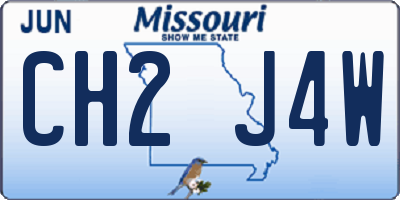 MO license plate CH2J4W