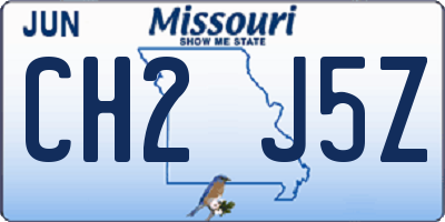 MO license plate CH2J5Z